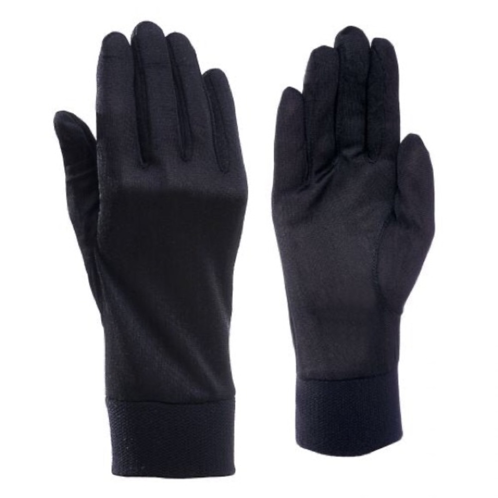 Kombi Women’s 100% Silk Black Glove Liner Size XL